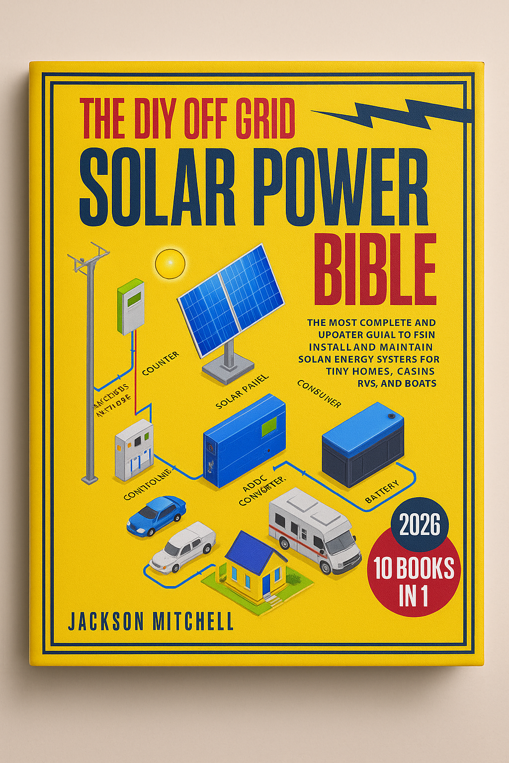 The DIY Off Grid Solar Power Bible: [10 in 1] The Most Complete and Updated Guide to Design, Install, and Maintain Solar Energy Systems for Tiny Homes, Cabins, Rvs, and Boats